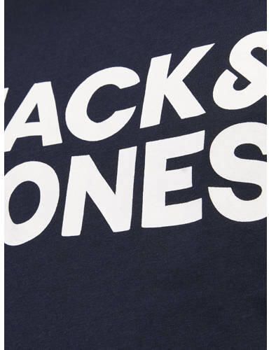 Jack & jones JUNIOR T-shirt JJECORP met logo donkerblauw Jongens Katoen Ronde hals 140 - Foto 2
