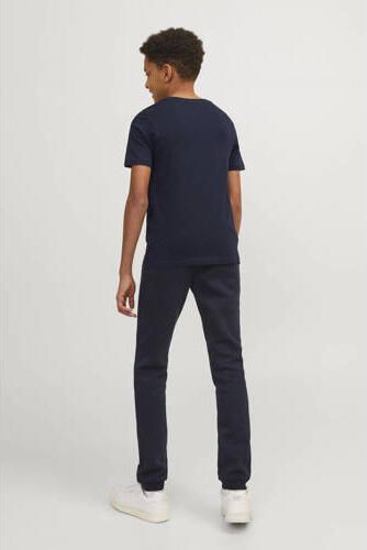 Jack & jones JUNIOR T-shirt JJECORP met logo donkerblauw Jongens Katoen Ronde hals 140 - Foto 4