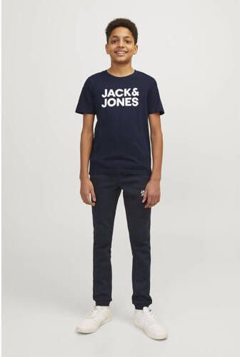 Jack & jones JUNIOR T-shirt JJECORP met logo donkerblauw Jongens Katoen Ronde hals 140 - Foto 3
