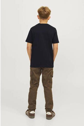 Jack & jones JUNIOR T-shirt JJECORP met tekst marine Blauw Jongens Katoen Ronde hals 128 - Foto 3