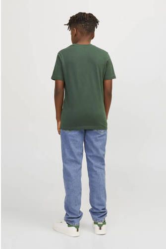 Jack & jones JUNIOR T-shirt JJEJOSH met tekst donkergroen Jongens Katoen Ronde hals 128 - Foto 2