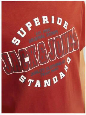 Jack & jones JUNIOR T-shirt JJELOGO met logo warmrood Jongens Katoen Ronde hals 152 - Foto 2