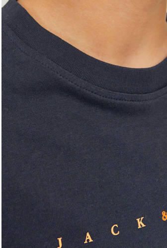 Jack & jones JUNIOR T-shirt JJESTAR met logo donkerblauw Jongens Katoen Ronde hals 128 - Foto 4