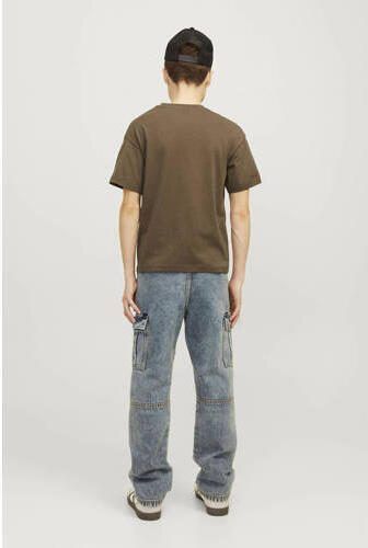 Jack & jones JUNIOR T-shirt JJESTAR met tekst Bruin Jongens Katoen Ronde hals 140 - Foto 2