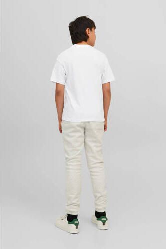 Jack & jones JUNIOR T-shirt JJESTAR met tekst wit Jongens Katoen Ronde hals 128 - Foto 3