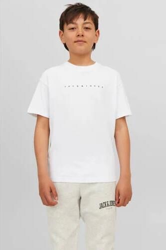 Jack & jones JUNIOR T-shirt JJESTAR met tekst wit Jongens Katoen Ronde hals 176 - Foto 3