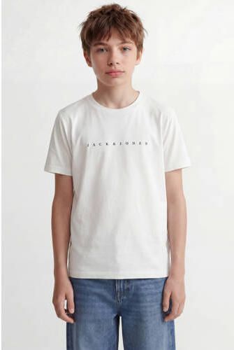JACK & JONES JUNIOR T-shirt JJESTAR met tekst wit Jongens Katoen Ronde hals - Foto 3