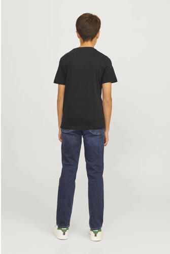 Jack & jones JUNIOR T-shirt JJLUKE met logo zwart Jongens Katoen Ronde hals 176 - Foto 2