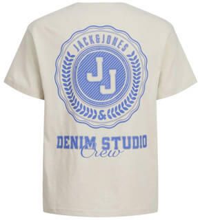 Jack & jones JUNIOR T-shirt JJSTYD LOOSE GRAPHIC met backprint ecru Jongens Katoen Ronde hals 176