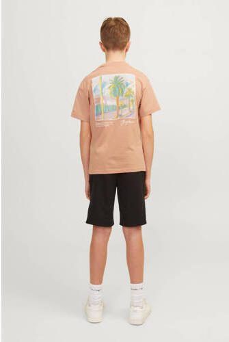 Jack & jones JUNIOR T-shirt JORARUBA LANDSCAPE met backprint zachtoranje Jongens Katoen Ronde hals 128 - Foto 3