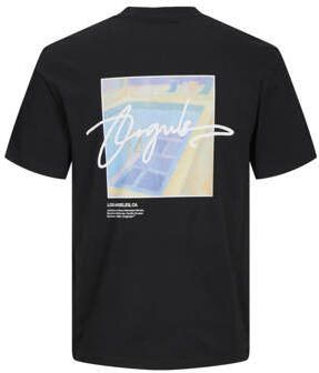 Jack & jones JUNIOR T-shirt JORARUBA LANDSCAPE met backprint zwart Jongens Katoen Ronde hals 128 - Foto 3