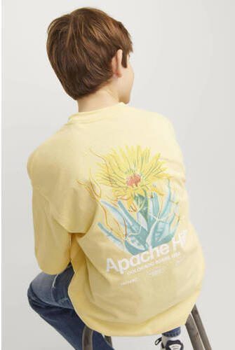 Jack & jones JUNIOR T-shirt JORCASABLANCA met backprint lichtgeel Jongens Katoen Ronde hals 128 - Foto 3
