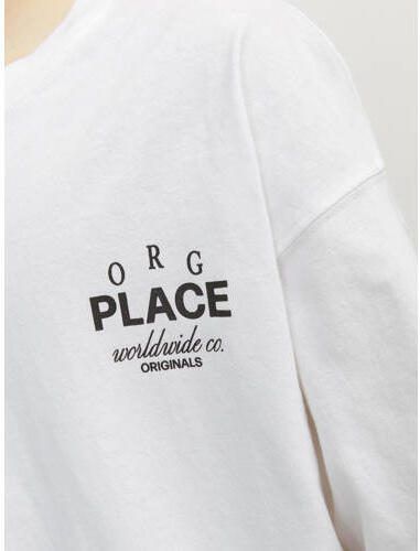 Jack & jones JUNIOR T-shirt JORCASABLANCA met backprint wit Jongens Katoen Ronde hals 164 - Foto 2