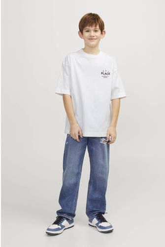Jack & jones JUNIOR T-shirt JORCASABLANCA met backprint wit Jongens Katoen Ronde hals 164 - Foto 3