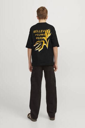 Jack & jones JUNIOR T-shirt JORFARO met backprint zwart Jongens Katoen Ronde hals 176 - Foto 3