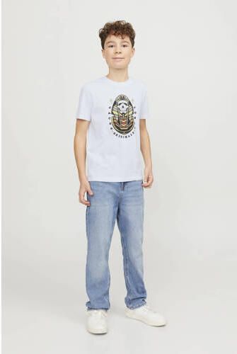 Jack & jones JUNIOR T-shirt JORHEAVENS met printopdruk wit Jongens Katoen Ronde hals 152