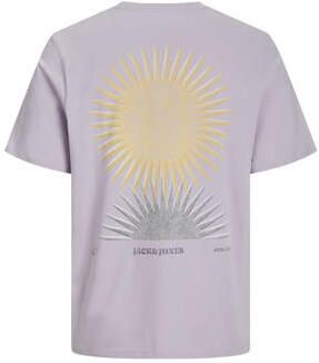 Jack & jones JUNIOR T-shirt JORMARBELLA met backprint lila Paars Jongens Katoen Ronde hals 140