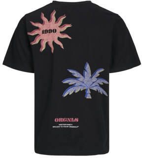 Jack & jones JUNIOR T-shirt JORMARBELLA met backprint zwart Jongens Katoen Ronde hals 128