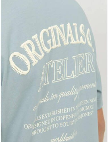 Jack & jones JUNIOR T-shirt JORSANTORINI met backprint lichtblauw Jongens Katoen Ronde hals 140