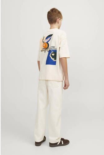 Jack & jones JUNIOR T-shirt JORTAMPA met backprint ecru Jongens Katoen Ronde hals 128 - Foto 3