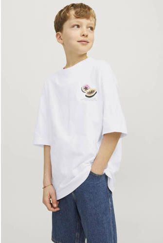 Jack & jones JUNIOR T-shirt JORTAMPA met backprint wit Jongens Katoen Ronde hals 152 - Foto 2