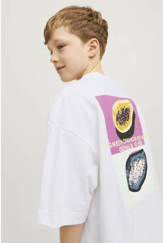 Jack & jones JUNIOR T-shirt JORTAMPA met backprint wit Jongens Katoen Ronde hals 152 - Foto 3