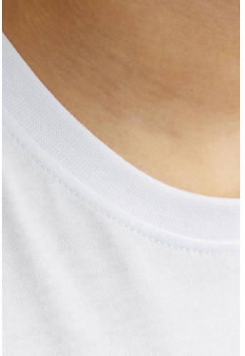 Jack & jones JUNIOR T-shirt JORTAMPA met printopdruk wit Jongens Katoen Ronde hals 176