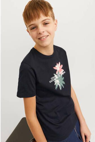 Jack & jones JUNIOR T-shirt JORTAMPA met printopdruk zwart Jongens Katoen Ronde hals 176 - Foto 3