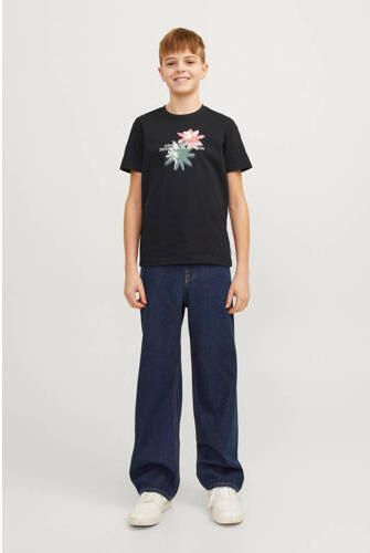 Jack & jones JUNIOR T-shirt JORTAMPA met printopdruk zwart Jongens Katoen Ronde hals 176 - Foto 2