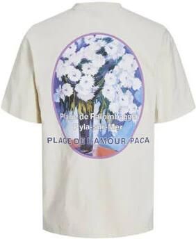 Jack & jones JUNIOR T-shirt JORVALENCIA met backprint ecru Jongens Katoen Ronde hals 128