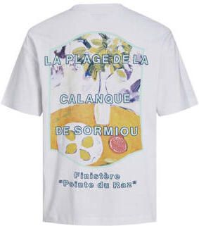 Jack & jones JUNIOR T-shirt JORVALENCIA met backprint wit Jongens Katoen Ronde hals 176