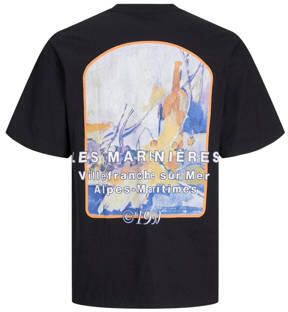Jack & jones JUNIOR T-shirt JORVALENCIA met backprint zwart Jongens Katoen Ronde hals 140