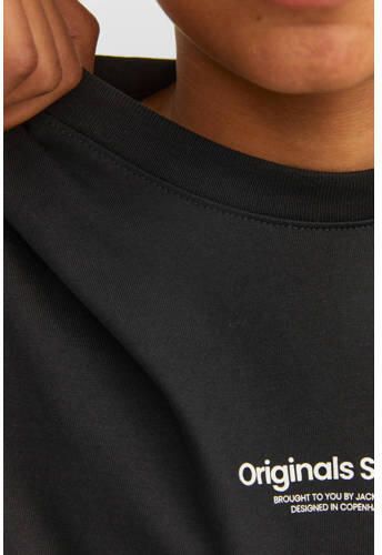 Jack & jones JUNIOR T-shirt JORVESTERBRO met tekst zwart Jongens Katoen Ronde hals 128 - Foto 3