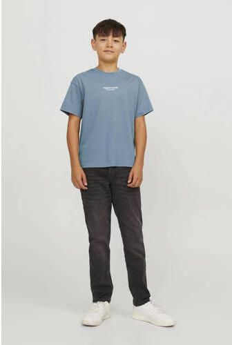 Jack & jones JUNIOR T-shirt KORVESTERBRO met tekst Blauw Jongens Katoen Ronde hals 140 - Foto 2