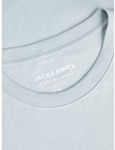 Jack & jones JUNIOR T-shirt KORVESTERBRO met tekst lichtblauw Jongens Katoen Ronde hals 152