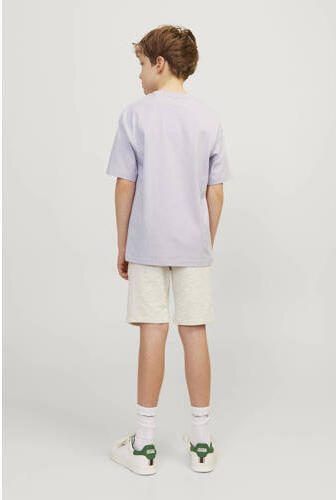 Jack & jones JUNIOR T-shirt KORVESTERBRO met tekst lila Paars Jongens Katoen Ronde hals 128 - Foto 3