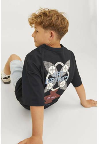 Jack & jones JUNIOR T-shirt met backprint zwart Jongens Katoen Ronde hals 128 - Foto 2