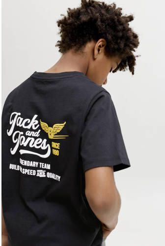 JACK & JONES JUNIOR T-shirt met backprint zwart Jongens Katoen Ronde hals - Foto 4