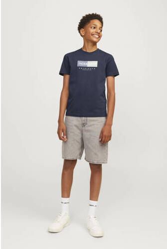 Jack & jones JUNIOR T-shirt met printopdruk donkerblauw Jongens Katoen Ronde hals 164 - Foto 3