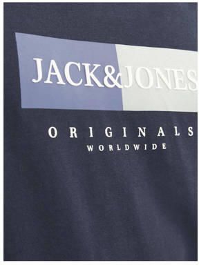 Jack & jones JUNIOR T-shirt met printopdruk donkerblauw Jongens Katoen Ronde hals 164 - Foto 2