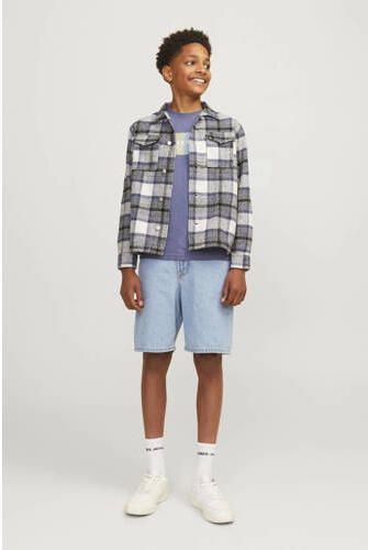 Jack & jones JUNIOR T-shirt met printopdruk paarsblauw Jongens Katoen Ronde hals 128 - Foto 3