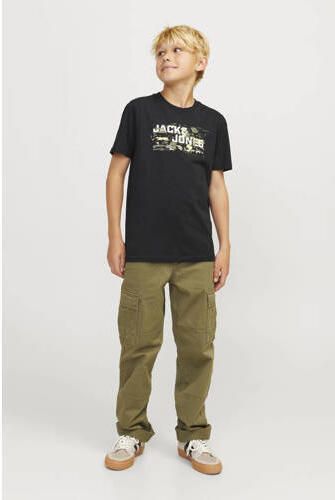 Jack & jones JUNIOR T-shirt met printopdruk zwart Jongens Katoen Ronde hals 128 - Foto 2