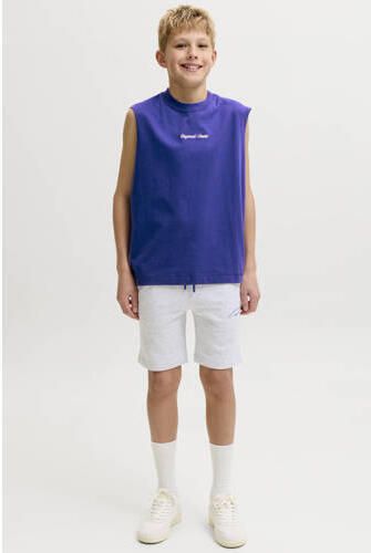 JACK & JONES JUNIOR tanktop blauw Jongens Katoen Ronde hals Tekst - Foto 3