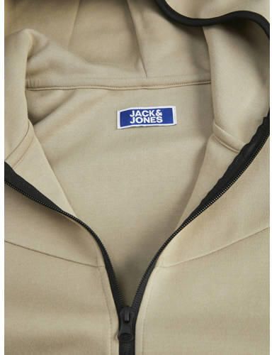 Jack & jones JUNIOR vest JCOFUSION beige Jongens Polyester Capuchon Effen 128