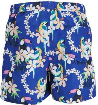 Jack & jones JUNIOR zwemshort JPSTFIJI blauw multi Jongens Polyester Bloemen 128