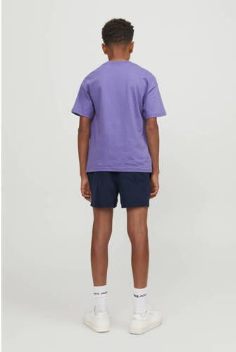 Jack & jones JUNIOR zwemshort JPSTFIJI donkerblauw Jongens Polyester Logo 128