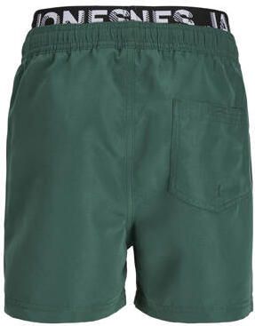 Jack & jones JUNIOR zwemshort JPSTFIJI donkergroen Jongens Polyester Logo 128