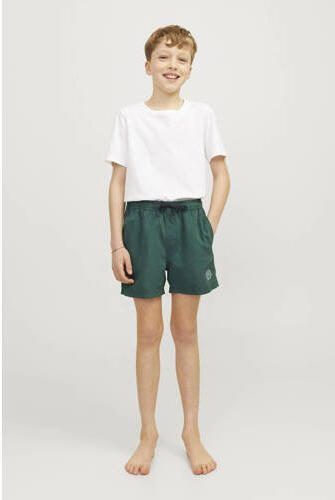 Jack & jones JUNIOR zwemshort JPSTFIJI donkergroen Jongens Polyester Logo 128 - Foto 3