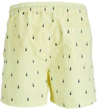 Jack & jones JUNIOR zwemshort JPSTFIJI geel Jongens Polyester Streep 140
