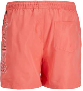 Jack & jones JUNIOR zwemshort JPSTFIJI koraalrood Jongens Polyester Effen 128